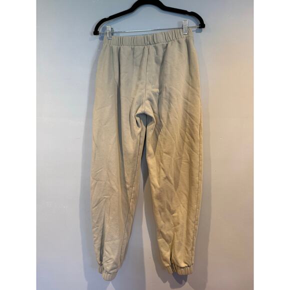 John Galt Brandy Melville Beige Fleece-Lined Sweatpants Joggers - Picture 2 of 4